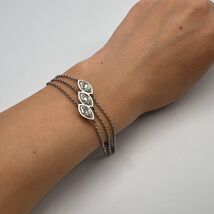 Vintage 925 Sterling Silver Bracelet with Stone  Marked Womens Silver Br... - $88.00