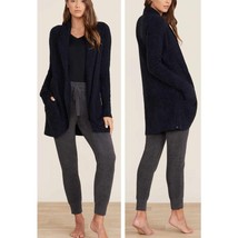 Barefoot Dreams CozyChic 423 Bamboo Lite Knit Circle Lounge Cardigan Black Small - £48.73 GBP