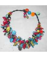 NATIVE AMERICAN WEDDING BEADS NECKLACE MULTI STONE CRYSTAL USA - €163,40 EUR
