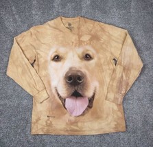 The Mountain Shirt Adult Large Brown Tie Dye Golden Retriever Dog Face Cotton - £15.97 GBP