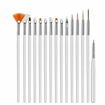 20PCS UV Gel Nail Art Set Dotting Painting Drawing Polish Brush Pen Tools White - £17.25 GBP
