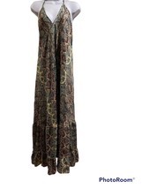 Womens  Summer ,Sun,Boho ,Hippie  ,Vintage Silk Halter , Recycled Saree Dress. - $24.30