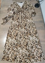 Espresso Animal Print Cheetah Leopard Long Sleeve Dress Maxi Dress Size M - $24.00