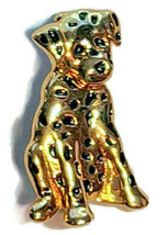 Dalmatian Dalmation Puppy Dog Brooch Pin Gold Tone Figure Animal 1.5” - £15.89 GBP