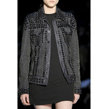 Women&#39;s handmade Designer Handmade Full Spiked and Studded Rock Leather Jacket - £316.19 GBP