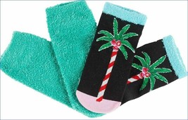 NEW HUE 2-pack Holiday Christmas Palm Tree Footsie no show soft Socks Gi... - £3.18 GBP