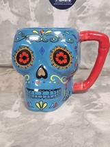 Day Of The Dead,Sugar Skull, Coffee, Tea, Hot Chocolate Mug Blue 17oz - £10.65 GBP