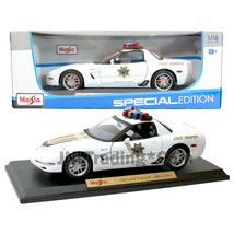 Maisto Special Ed. 1:18 Die Cast White HWY State Trooper CHEVROLET CORVE... - $49.99