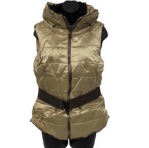 Taupe Tan‎ faux fur lined belted puffer vest Women’s Size S Small NWT - $18.80