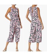 TOMMY HILFIGER navy &amp; pink Flower Show wide leg sleeveless Jumpsuit size XL - €37,03 EUR