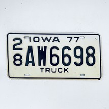 1977 United States Iowa Delaware County Passenger License Plate 28 AW6698 - £14.37 GBP