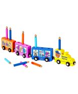 Rite Lite Hanukkah Train Menorah With Removable Wooden Candles | Colorfu... - $21.77