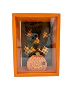 Halloween Handmade Shadow Box 7.5 x 5.5 x 3 in Orange Black Pumpkin - £15.00 GBP