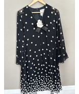 Rickie Freeman for Teri Jon Women’s Black W/white Polka Dot Silk Dress S... - $123.73