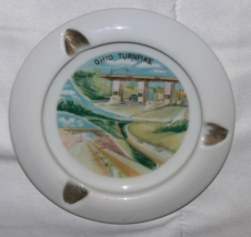 Vintage Ohio Turnpike Bridge Souvenir Ceramic Ashtray Travel Road Trip Fun - $7.99
