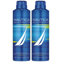 (Pack of 2) Nautica Blue Ambition Men&#39;s Cologne/Body Spray, 6 Fluid Oz ea - £23.48 GBP
