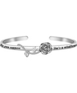Graduation Bracelet Alice in Wonderland Quote Bangle Silver Stainless Steel - £24.57 GBP
