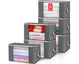 Large Storage Bags, 6 Pack Clothes Storage Bins Foldable Closet Organize... - £31.59 GBP
