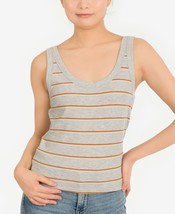 Hippie Rose Juniors Striped Rib-Knit Tank Top Color Light Grey Size Small - £18.13 GBP