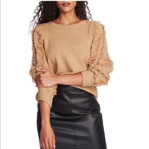 1.STATE Fringe Sleeve Sweater Top, Size Small (4-6), Tan, Wild Oak, Cozy, NWT - £41.75 GBP