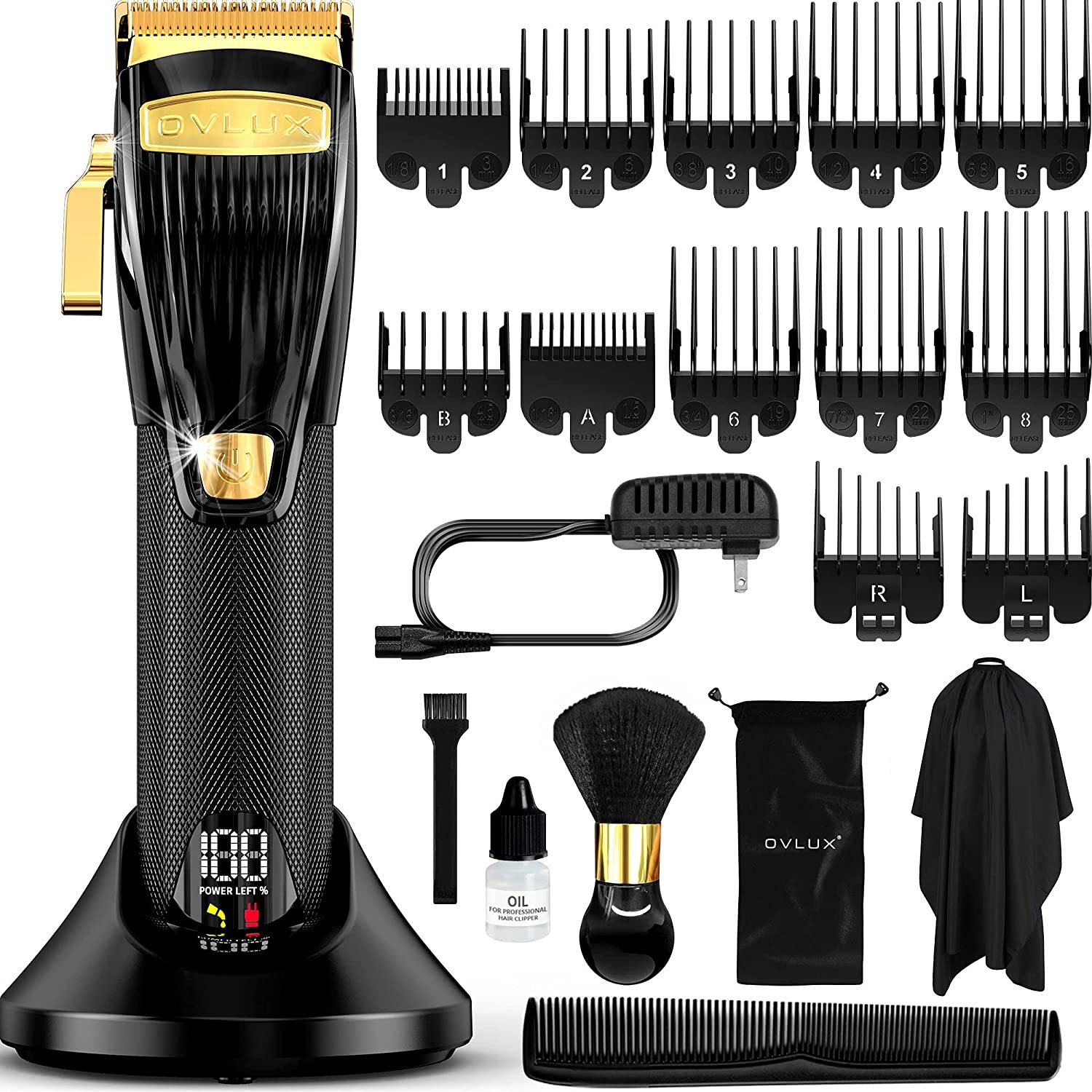 OVLUX Professional Hair Clippers for Men - Rechargeable Electric Cordless, 2mm - $63.99