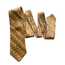 Nicole Miller NY FISH Motif All Silk Tie Yellow Blue Novelty 60&quot; - £14.84 GBP