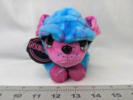 Zuru Coco Surprise Neon Dog Plush Poppy Pink Blue Stuffed Animal Toy - $8.96