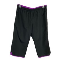 BCG Womens Pants Size XL Black Purple Striped String Tie Athletic Work out  - £13.83 GBP