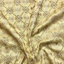 Embroidered Viscose Silk Fabric in Beige Fabric, Gown Dress Fabric - NF858 - $12.49+