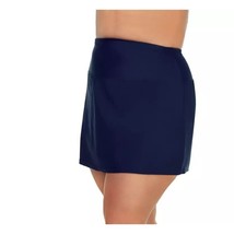 Island Escape Tummy-Control Swim Skirt Navy Blue 20W - $14.49