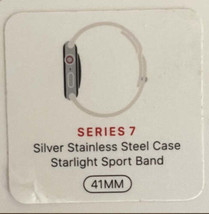 Sealed Apple Watch Series 7 Cellular 41mm Silver Stainless Steel With Starlight  - £303.69 GBP