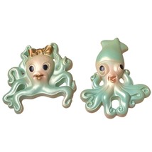 Vintage Chalkware Octopus Squid Wallhanging 1971 Miller Studio Green Gold Decor - £415.58 GBP