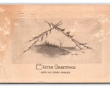 Easter Greetings and Good Wishies Landscape Pussy Willows DB Postcard H29 - $2.92