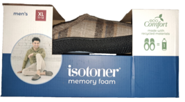 Isotoner Men&#39;s Memory Foam eco Comfort Slippers XL 11-12 Brown Plaid NEW - $21.73