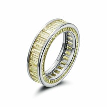 14k White Gold Over 5Ct Baguette Simulated Yellow Sapphire Engagement Band Ring - £83.08 GBP