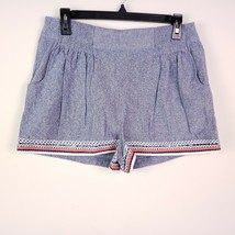 Mud Pie Womens Shorts Bree XS 0 2 Blue Embroidered Chambray Pockets Mudpie - £18.28 GBP