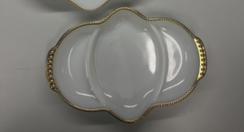1-Vintage Anchor Hocking Fire King Milk Glass 11&quot;  Divided Relish Tray G... - $5.39