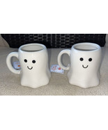 2 Target 3-D Ghost Halloween Coffee Cups Mugs 12oz New Stoneware 2022 Open Eyes - $29.89