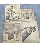 WWII Political Cartoons Herblock World War II Newspaper Clipped Cartoons - $14.27 CAD