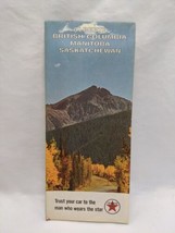 Vintage 1967 Texaco Alberta British Columbia Manitoba Saskatchewan Brochure Map - £20.86 GBP