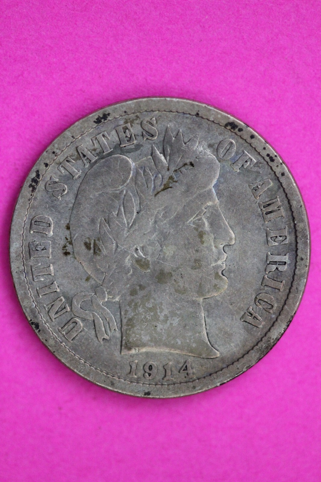 1914 P Barber Liberty Dime Silver Coin Guaranteed Authentic &amp; Genuine 0717N - $14.99