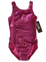 Leo Girls Foil Tank Dance Leotard, Size Large (12-14) Pink NEW - £11.38 GBP