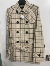 Rain Coat Coach Short Trench Coat Plaid Jacket Tattersall Xs Nwt Beauty ... - $380.00