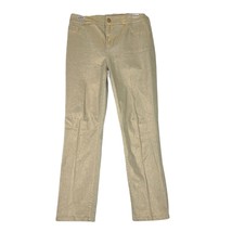 CHICO&#39;S Platinum Jeans Gold Metallic Stretch Denim Pants Womens Sz 0 Regular S 4 - £19.74 GBP