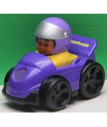 Fisher Price Little People Wheelies Dark Blue Car Racer - $4.06 CAD