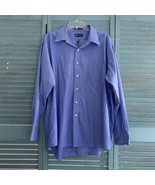 Chaps Button Up Shirt ~ Sz 17-17.5 34/35 XL ~ Blue &amp; White ~ Long Sleeve - £17.64 GBP