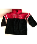 Nike windbreaker size 18 months, hood, black &amp; red zip close long sleeve - $6.88