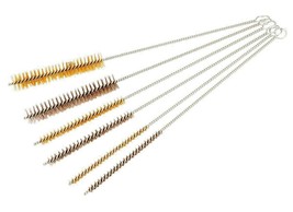 12&quot; Long rOund 6 Wire Brush SET SpIrAL 3 Brass+3 Stainless Tube Pipe 1/4... - $38.84