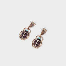 Beetle Shape Rhinestone Alloy Dangle Earrings - £6.64 GBP