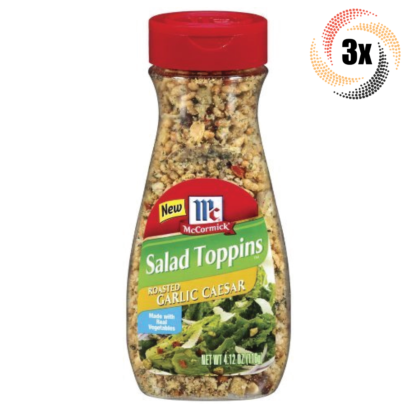 Primary image for 3x Shaker McCormick Salad Toppins Roasted Garlic Caesar Flavor | 4.12oz